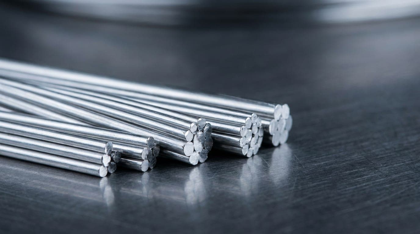 Kumpasla ölçülen galvanizli çit teli, yanında farklı çaplarda kesilmiş tel parçaları