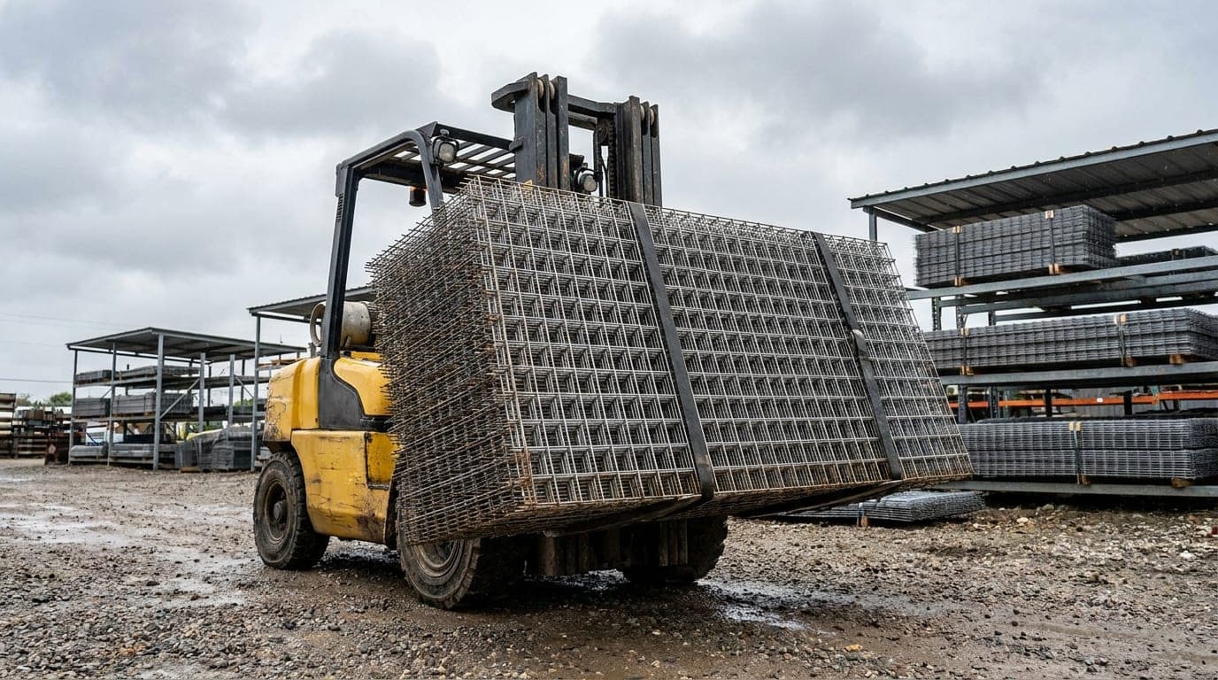 Forkliftle taşınan kafes tel örgü paketi